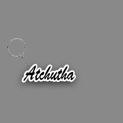 SY Gifts SYG Atchutha Name Keychain White And Black Key Chain