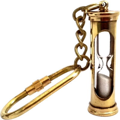Shoptreed Antique Nautical Brass Sand Timer Hourglass Key Chain