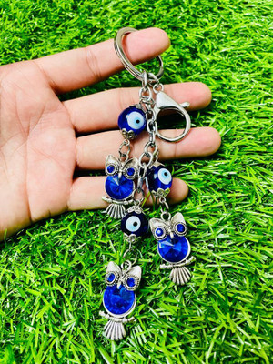 GKM Three Owl Protecting Evil eye najar battu high quality metal keychain Key Chain