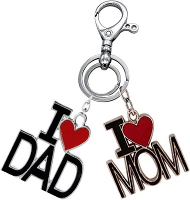 Rashi Traders I love Dad Mom smile Locking, Car Bike Home Key Chain Key Chain