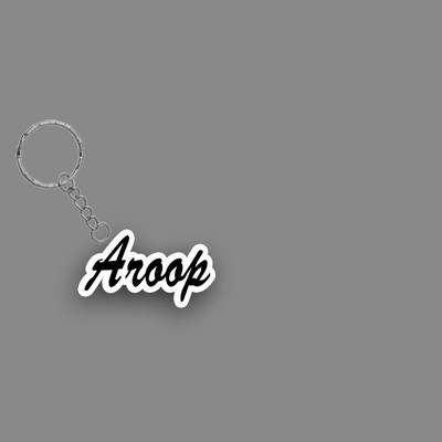 SY Gifts SYG Aroop Name Keychain White And Black Key Chain