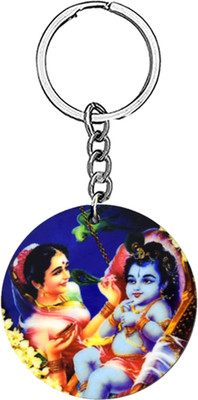 AFH Bal Krishna with Mata Yashoda Religious Keychain for Men and Women Key Chain