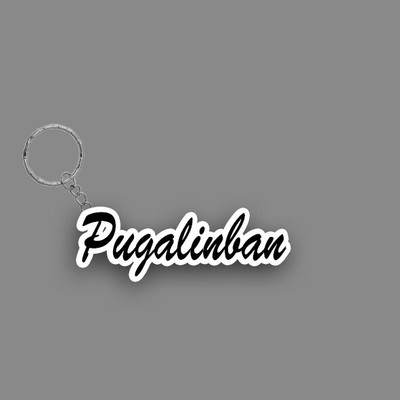 SY Gifts SYG Pugalinban Name Keychain White And Black Key Chain