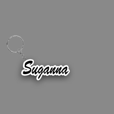 SY Gifts SYG Suganna Name Keychain White And Black Key Chain