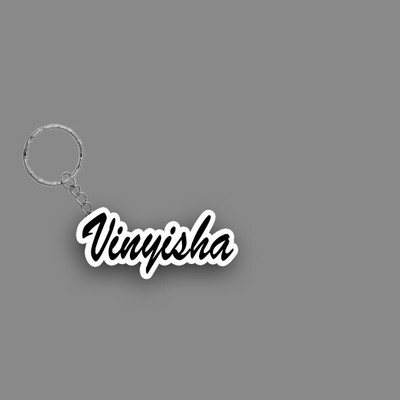 SY Gifts SYG Vinyisha Name Keychain White And Black Key Chain