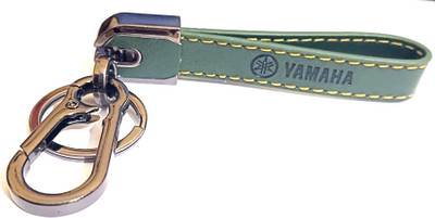 YAMAHA logo olive green colour leather with hook Key Chain
