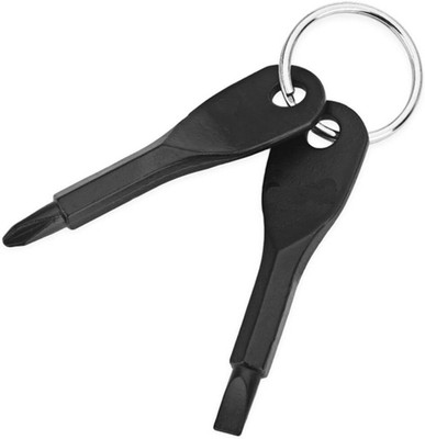 Yopple Portable Mini Keychain Screwdriver Multifunctional Steel Key-Shaped EDC Key Chain