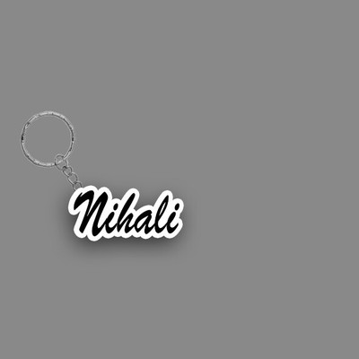 SY Gifts SYG Nihali Name Keychain White And Black Key Chain