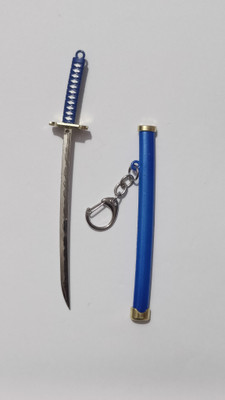 Keychain Mini Katana Sword(blue)| Anime Samurai Sword Replica with Sheath Key Chain