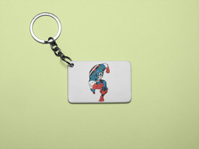 Rushaan Captain America running - Printed acrylic animated Keychain(Pack Of 2) Key Chain