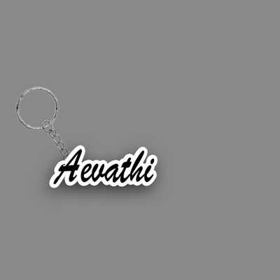 SY Gifts SYG Aevathi Name Keychain White And Black Key Chain