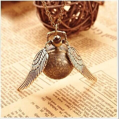 GKM Snitch ball with wings round dial analogue Pocket watch Keychain Key Chain