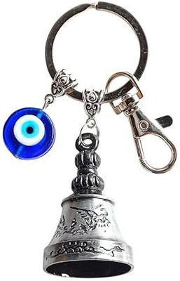 Shilpmart Guardian Belll KeyChain Decorative Temple Belll with Evil Eye Key Chain