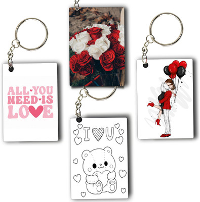 ASvik Creation Love-4 Valentine's Day Keychain Set: 8-Piece Romantic Gift for Him & Her Key Chain