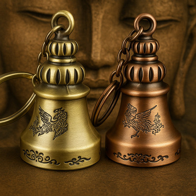 vcom Combo of 2 Guardian Bell Keychain Tibetan Bike Car Key Chain Key Chain