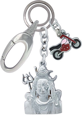 SHOKY LOOKS Metal Metallic Shiv Bholenath Perfact Finishing With Beautiful Bike Locking Lock Key Chain