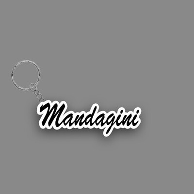 SY Gifts SYG Mandagini Name Keychain White And Black Key Chain