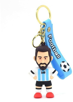 Urban Festivities Football Messi 3D Rubber keychain With Long Ribbon A Vibrant Accessory for Kids Key Chain