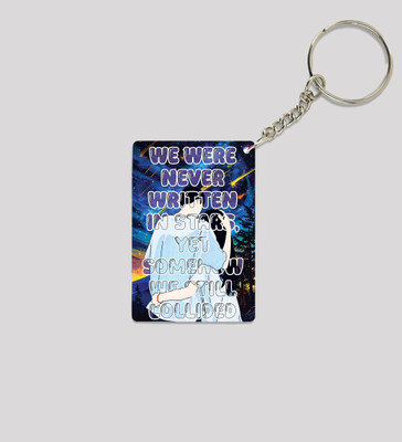 Special Trend Hub Two Hearts Collided Without a Cosmic Map Printed Keychain Pack of 2 Key Chain