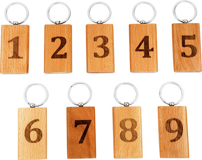 BLESSINGS 1-9 Number Wooden Key Chain
