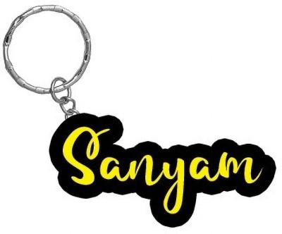 SY Gifts Sanyam Name Black Yellow Name Keychain Key Chain