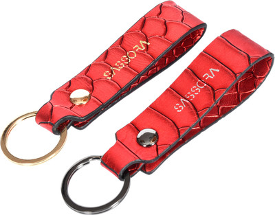 Sassora Genuine Leather Keychain Key Ring Holders Gift For All Occasion- Pack Of 2 Key Chain