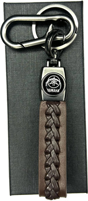 FLAMBE yamaha Brown Cross Design Belt Keychain Key Chain