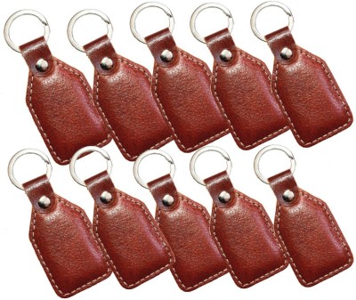 GIMNER 10 Pieces Genuine Leather Key ring / Leather Keychain / Key Holder for Home Key Chain