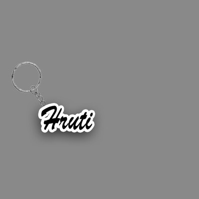 SY Gifts SYG Hruti Name Keychain White And Black Key Chain