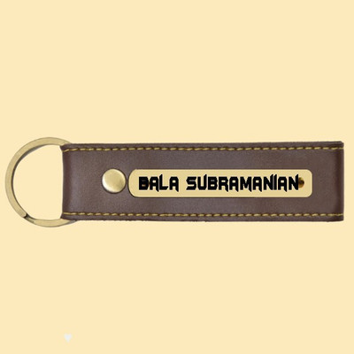 SY Gifts Bala Subramanian Name Brown Artificial Leather Keychain Key Chain