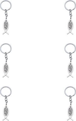 BLESSINGS Set Of 6 Jesus Fish Key Chain