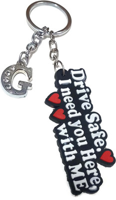 Meeko.com G letter with Drive Safe Rubber key chain 02 Key Chain