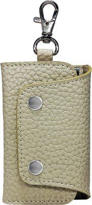 MANDAVA PU Leather Unisex Small Key Pouch Key Case With Belt Hook Cum Card Holder Key Chain