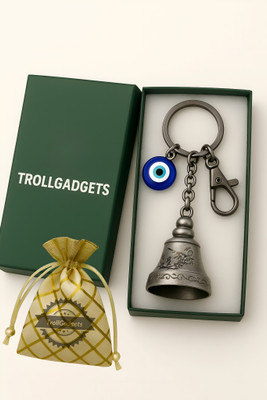 trollgadgets Guardian Bell Key chain for Bike & Car Tibetan Texture with Evil Eye Key Chain
