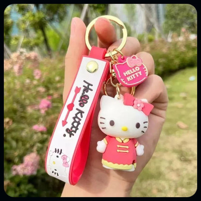 gtrp Keychain-Hello Kitty with Hook & Strap & Charm A beautiful Smile Pink Key Chain Key Chain