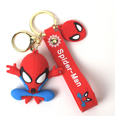 WHITE POPCORN Amazing Red Spider Man Avengers In Action 3D keychain With Long Ribbon Key Chain
