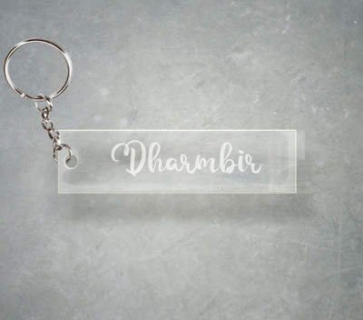SY Gifts Dharmbir Name Transparent Engraving Keychain F1 172 Key Chain