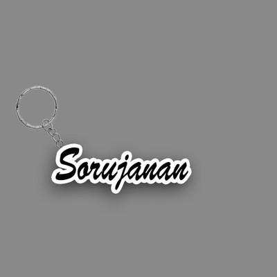 SY Gifts SYG Sorujanan Name Keychain White And Black Key Chain