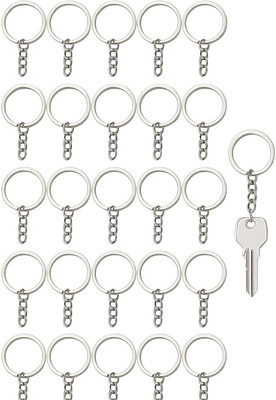 Greyart Keychain Rings with Chain and Jump Rings for DIY Craft Projects pack of 30 Key Chain