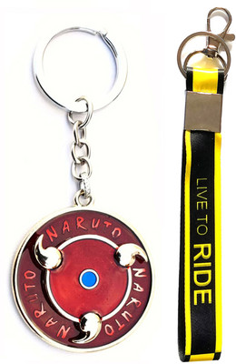 ShopTop Naruto spinning rotating keychain and live to ride small tag Key Chain