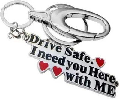 ShopTop 1 in 1 silver metal key chain Drive Safe metal and hook keyring Key Chain