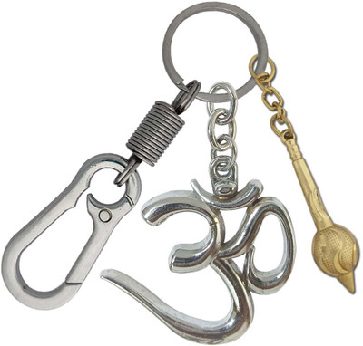 HANDSOME ISK Lord shiv OM With High Quality Locking Lock Golden Gada Key Chain