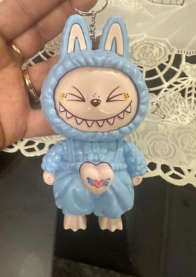 JANTA Cute Blue Bunny Hoodie Keychain Adorable Cartoon Character Collectible Figure Key Chain