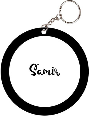 SY Gifts Samir Name Black Keychain Key Chain