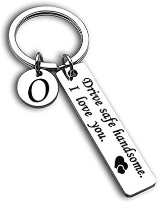 Shiv Jagdamba Drive Safe Keychain 26 Letters Charm Gift for Boyfriend Couple (O)ShivKy25 Key Chain