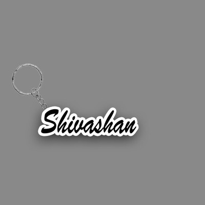 SY Gifts SYG Shivashan Name Keychain White And Black Key Chain