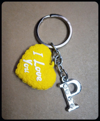 Meeko.com Heart With P Letter Bike 02-KC Key Chain