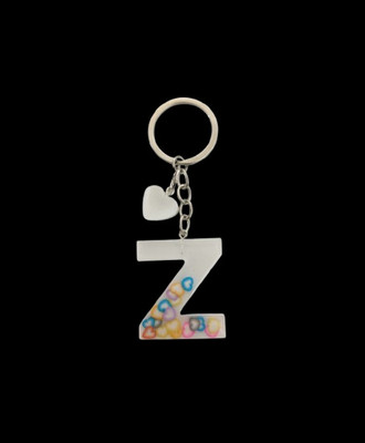 NEHIK ENTERPRISE Resin Keychain Letter Z Heart White Key Chain