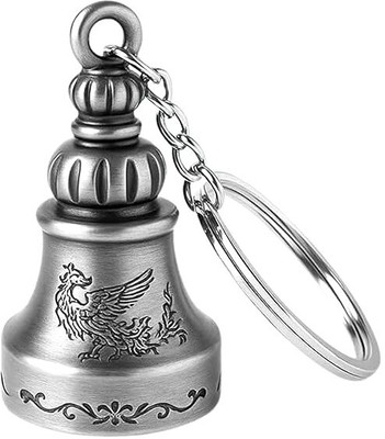 vcom Guardian Blessing Bell Metal Silver Keychain for Bike, Car , Home & Gifting Key Chain