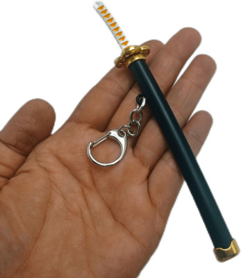 Seven Square 3D Simulation Model Silver Color Tanjiro Samurai Toy Katana With Cover Metal Key Chain